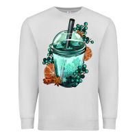 Dove Grey Winter Bobba Cup Premium Sweatshirt - FaDigitalArtStudio