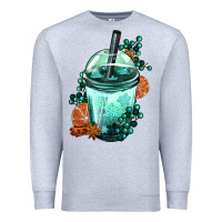 Heather Grey Winter Bobba Cup Premium Sweatshirt - FaDigitalArtStudio