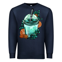 Navy Winter Bobba Cup Premium Sweatshirt - FaDigitalArtStudio