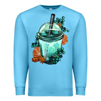Ocean Blue Winter Bobba Cup Premium Sweatshirt - FaDigitalArtStudio