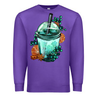 Purple Winter Bobba Cup Premium Sweatshirt - FaDigitalArtStudio