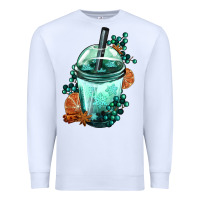 White Winter Bobba Cup Premium Sweatshirt - FaDigitalArtStudio