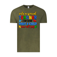 Vintage Olive only a special teacher can hear what a child can n Vintage Tee - Artiststas