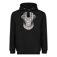 Black Chest Protector Fa Element Heavyweight Hoodie - FaDigitalArtStudio