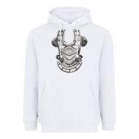 White Chest Protector Fa Element Heavyweight Hoodie - FaDigitalArtStudio