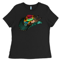 Black aztec sunflower cowboy hat Ladies Tee - Jasminsmagicworld