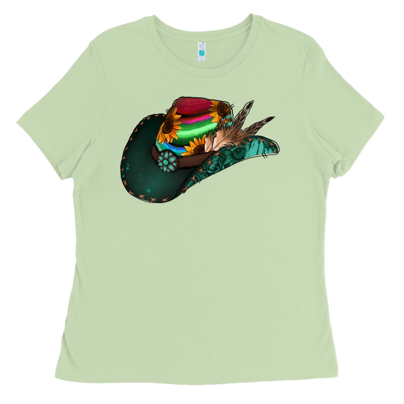 Aztec Sunflower Cowboy Hat Ladies Tee by Jasminsmagicworld | Teevron