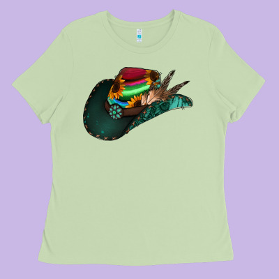 Aztec Sunflower Cowboy Hat Ladies Tee Designed By Jasminsmagicworld