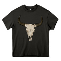 Asphalt cow skul Heavy Core Tee - MaliasSmallBusiness