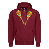 Burgundy maracas fa element Zipper Hoodie - FaDigitalArtStudio