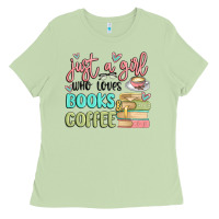 Matcha just a girl who loves books and coffee Ladies Tee - MaliasSmallBusiness