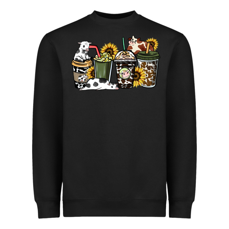 Cowhide Coffee Cups Heavyweight Sweatshirt by HowdyJamesFarm | Teevron