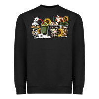 Black Cowhide coffee cups Heavyweight Sweatshirt - HowdyJamesFarm