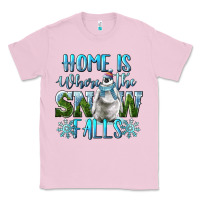 Bubblegum Pink Home Is Where The Snow Falls Winter Penguin Classic Tee - LillyAllenDesigns