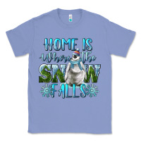 Colony Blue Home Is Where The Snow Falls Winter Penguin Classic Tee - LillyAllenDesigns