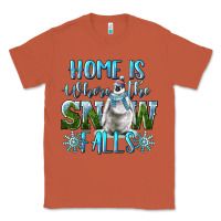 Copper Home Is Where The Snow Falls Winter Penguin Classic Tee - LillyAllenDesigns