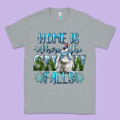 Home Is Where The Snow Falls Winter Penguin Classic Tee Designed By Lillyallendesigns