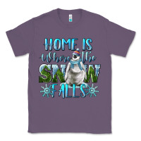 Lavender Home Is Where The Snow Falls Winter Penguin Classic Tee - LillyAllenDesigns