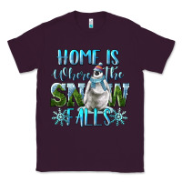 Plum Home Is Where The Snow Falls Winter Penguin Classic Tee - LillyAllenDesigns