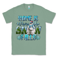 Sage Home Is Where The Snow Falls Winter Penguin Classic Tee - LillyAllenDesigns