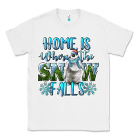 White Home Is Where The Snow Falls Winter Penguin Classic Tee - LillyAllenDesigns