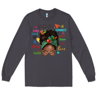 Smoke afro messy bun teach inspire love teacher blessed Long Sleeve Tee - NancyCooperArtShop