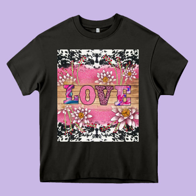 V.d Love And Lotus Tumbler Heavy Core Tee Designed By Adodesignshop
