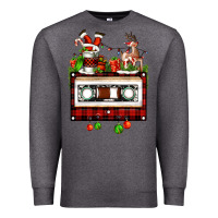Charcoal Heather christmas cassette Premium Sweatshirt - FaDigitalArtStudio