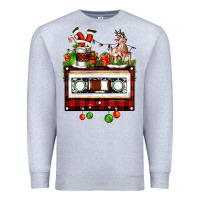 Heather Grey christmas cassette Premium Sweatshirt - FaDigitalArtStudio
