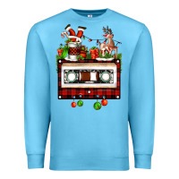 Ocean Blue christmas cassette Premium Sweatshirt - FaDigitalArtStudio