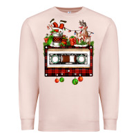Pale Pink christmas cassette Premium Sweatshirt - FaDigitalArtStudio