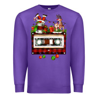 Purple christmas cassette Premium Sweatshirt - FaDigitalArtStudio