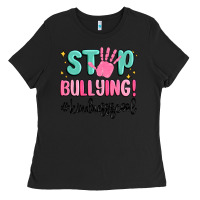 Black stop bullying kindness is cool Ladies Tee - MaliasSmallBusiness