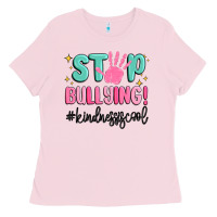 Bubblegum Pink stop bullying kindness is cool Ladies Tee - MaliasSmallBusiness