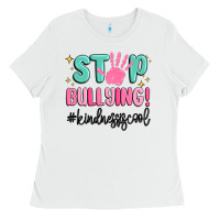 White stop bullying kindness is cool Ladies Tee - MaliasSmallBusiness