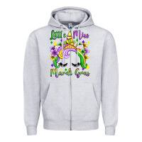 Heather Grey little miss mardi gras unicorn  olivia Zipper Hoodie - OliviaCreatesArt