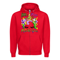Red little miss mardi gras unicorn  olivia Zipper Hoodie - OliviaCreatesArt