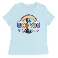 Baby Blue be who you are Ladies Tee - MaliasSmallBusiness
