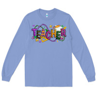 Colony Blue mardi gras teacher Long Sleeve Tee - texasbilliewilder
