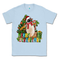 Dusty Blue Merry Christmas Penguin Classic Tee - LillyAllenDesigns