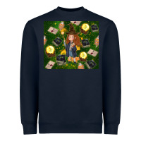 Navy wizard girl with magic Heavyweight Sweatshirt - TumblerDesignByShophia