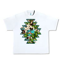 White aztec  cowhide cactus gemstone Urban Heavy Tee - JahusDesignShop