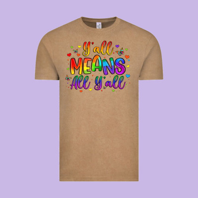 Y All Means All Y All Vintage Tee Designed By Artiststas