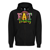Black mardi gras fat tuesday Zipper Hoodie - OliviaCreatesArt