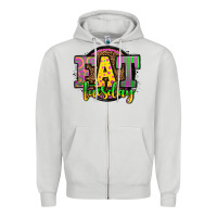 Dove Grey mardi gras fat tuesday Zipper Hoodie - OliviaCreatesArt