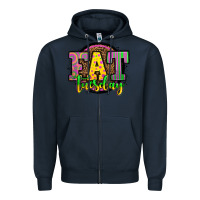 Navy mardi gras fat tuesday Zipper Hoodie - OliviaCreatesArt