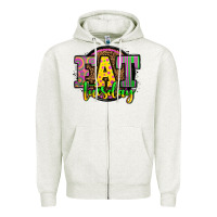 Oatmeal Heather mardi gras fat tuesday Zipper Hoodie - OliviaCreatesArt