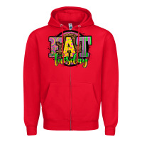 Red mardi gras fat tuesday Zipper Hoodie - OliviaCreatesArt