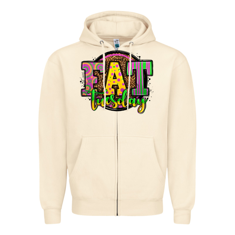 Mardi Gras Fat Tuesday Zipper Hoodie by OliviaCreatesArt | Teevron
