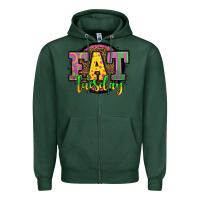 Sports Green mardi gras fat tuesday Zipper Hoodie - OliviaCreatesArt